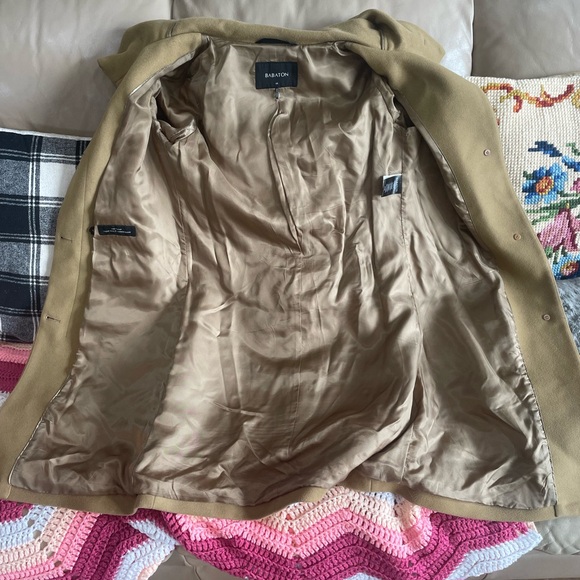 Babaton Aritzia Tan Pearce Pea Coat XS Wool Cashmere - Picture 14 of 16